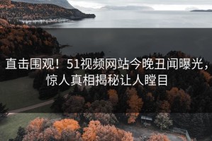 直击围观！51视频网站今晚丑闻曝光，惊人真相揭秘让人瞠目