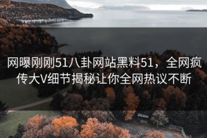 网曝刚刚51八卦网站黑料51，全网疯传大V细节揭秘让你全网热议不断