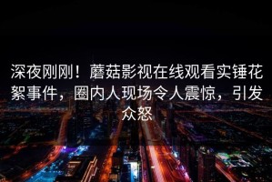深夜刚刚！蘑菇影视在线观看实锤花絮事件，圈内人现场令人震惊，引发众怒