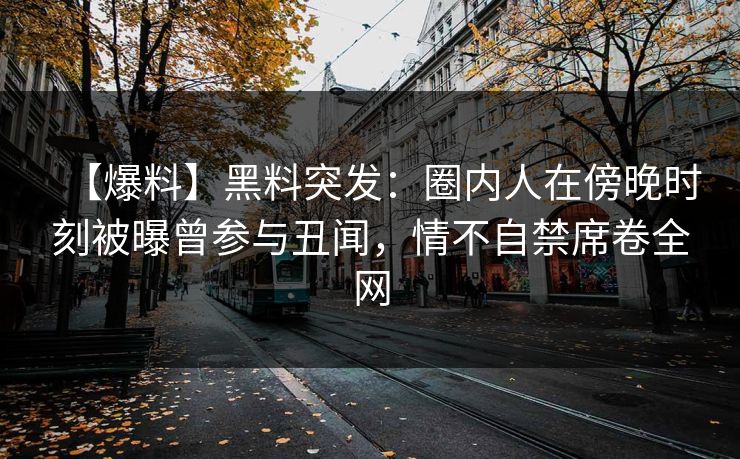 【爆料】黑料突发：圈内人在傍晚时刻被曝曾参与丑闻，情不自禁席卷全网