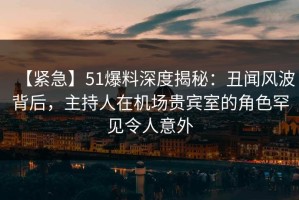 【紧急】51爆料深度揭秘：丑闻风波背后，主持人在机场贵宾室的角色罕见令人意外