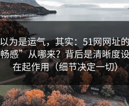 你以为是运气，其实：51网网址的“顺畅感”从哪来？背后是清晰度设置在起作用（细节决定一切）
