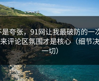 不是夸张，91网让我最破防的一次：原来评论区氛围才是核心（细节决定一切）
