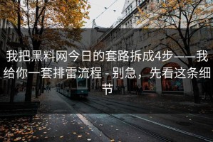 我把黑料网今日的套路拆成4步——我给你一套排雷流程 - 别急，先看这条细节