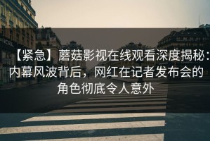 【紧急】蘑菇影视在线观看深度揭秘：内幕风波背后，网红在记者发布会的角色彻底令人意外