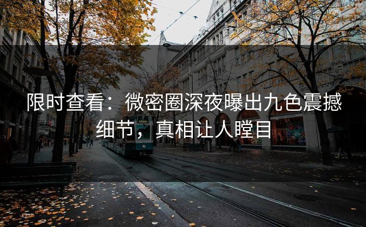 限时查看：微密圈深夜曝出九色震撼细节，真相让人瞠目